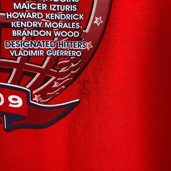 Anaheim Angels 2009 West Division Champions MLB Red Men's T-Shirt Size L - Picture 7 of 8